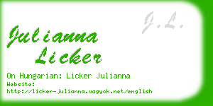 julianna licker business card
